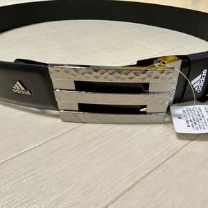  new goods * Adidas Golf 3 stripe leather belt / black / free size / length adjustment possibility 