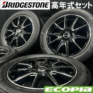 高年式★195/55R16 ブリヂストン ECOPIA&社外軽量ホイール 4本 №240606-S3 アクア ヤリス フィット シャトル等/4H 100 検:16インチ*185/55