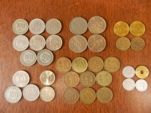 貨幣 硬貨 海外古銭 02 / 韓国 500, 100, 50, 10, 1 ウォン 重量:160.0g まとめて大量set レア アンティーク 特年未確認