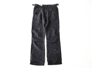 希少美品 90s00s Polo Jeans Archive リネン100% ペンキ バギー カーゴパンツ マルチポケット ダメージ Ralph Lauren Y2K USA Euro Vintage