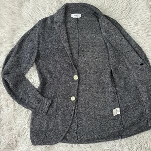  ultimate beautiful goods [. ultimate. French linen100]SHIPS summer knitted Anne navy blue jacket 3D solid gray summer jacket S size Ships feeling of luxury color .