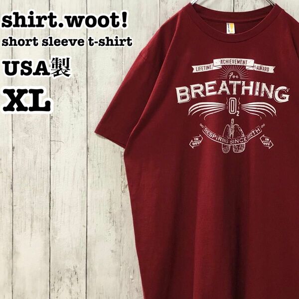 shirt.woot! USA製 アメリカ古着 英字 プリント 半袖Tシャツ XL