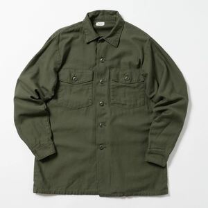 希少サイズ 16 1/2 60s US ARMY OG 107 コットンサテン ユーティリティシャツ ミリタリー vintage Shirt 米軍実物 アメリカ軍 ベトナム戦争