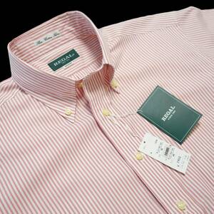 267[ tag equipped ] Reagal REGAL stripe button down short sleeves dress shirt /M size [ postage 300 jpy ]