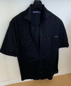 ドルチェ&ガッバーナ DG 黒 STRETCH デザイン ブラック 半袖 シャツ Tシャツ 綺麗