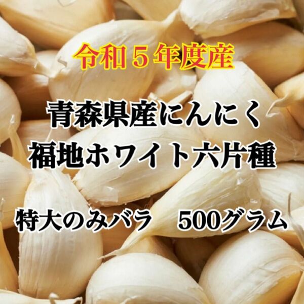 令和5年度産!!青森県産にんにく 福地ホワイト六片 特大のみ　バラ 500グラム