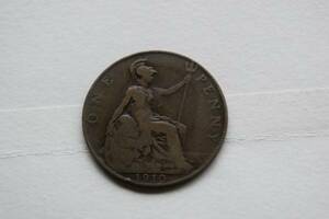 イギリス ペニーコイン エドワード７王　1910年 硬貨 31mm/9.45g 英国 Yahoo!かんたん決済 送料無料