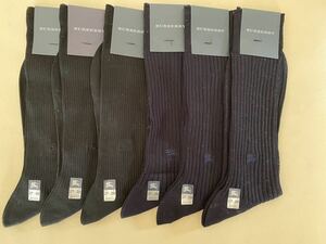 1 иен ~ BURBERRYS/ Burberry [ с биркой ] большой размер джентльмен носки свободный размер 6 пара комплект 27~28.