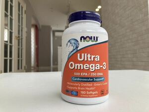 サプリメント　Ultra Omega-3 ウルトラオメガ3 （オメガ3脂肪酸）　180粒　未開封品　Now Foods ナウフーズ②