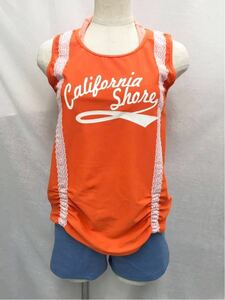 10590 新品 カリフォルニアショア CALIFORNIA SHORE ７号　オレンジ　タンクトップ付 ビキニ ショートパンツ４点セット レディース 水着