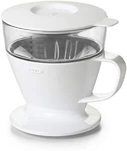 OXO(オクソー) オート ドリップ コーヒーメーカー 1-2杯用 360ml ホワイト 台形フィルター 食器洗い乾燥機対応 時短