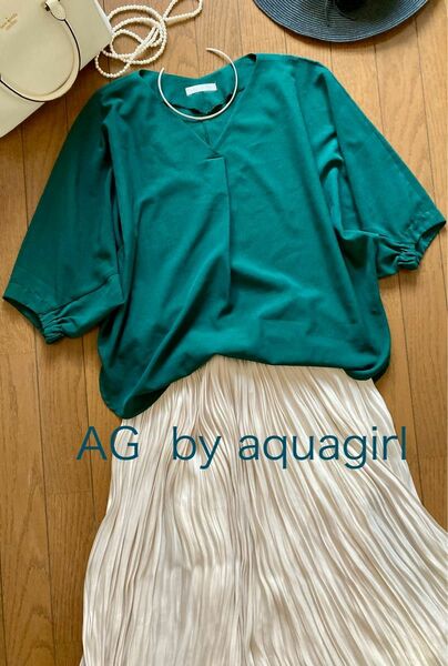AG by aquagirl アクアガール　ドルマンスリーブ　カットソー　5分袖　手洗い可　ワールド