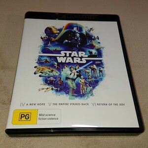 スター・ウォーズ エピソード4 新たなる希望 エピソード5 帝国の逆襲 エピソード6 ジェダイの帰還 4K UHD 3枚組 海外版 日本語なし