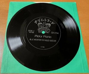 ジャケットなし ソノシートのみ PICKY PICNIC / LOVELY WATER PEACEFUL / BLUE MOUNTAIN 500 MILES GOES BY NG-029 E-7763 ナゴムレコード