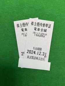 東武鉄道株主優待乗車証、きっぷ２枚