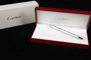 【美品】Cartier ボールペン カルティエ CO 508 箱付き シルバーカラー 全長12.5cm 筆記用具 ブランド 020JSBJP00