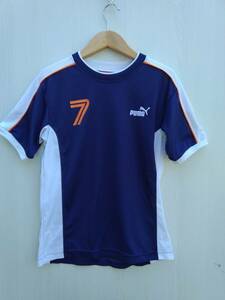 【古着屋ニャンタ】PUMA ★プーマ　150サイズ 　白蒼色　7番　半袖　Tシャツ ★ Q6