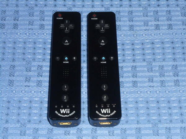 Wiiリモコンプラス(Wiiモーションプラス内蔵)２個セット 黒(kuro クロ ブラック) RVL-036 任天堂 Nintendo