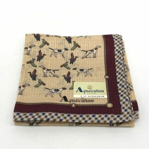 [25166]Aquascutum Aquascutum handkerchie cotton 100% animal pattern gentleman for men's outside fixed form 
