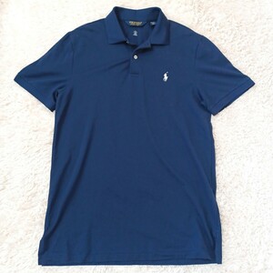 【極美品】POLO GOLF ポロゴルフ ラルフローレン ゴルフウェア 刺繍ロゴ M ネイビー 紺色 メンズ 半袖ポロシャツ