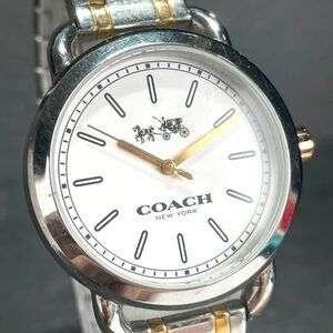 COACH コーチ CA.105.7.14.1143 腕時計 アナログ クオーツ 3針 ホワイト文字盤 メタルバンド シルバー 新品電池交換済み 動作確認済み
