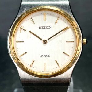 SEIKO セイコー DOLCE ドルチェ 8N40-6090 腕時計 アナログ クオーツ ホワイト文字盤 メタルベルト シルバー ラウンド ステンレススチール