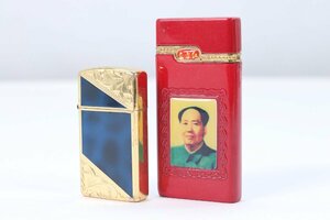 【2点】 ZIPPO ジッポー 等 オイルライター ターボライター ブルー ゴールドカラー 喫煙具 喫煙グッズ ジャンク 6026-B