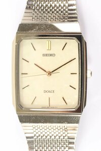 SEIKO セイコー Dolce ドルチェ 5E61-5A00 クォーツ スクエア メンズ 腕時計 ゴールドカラー 5989-HA