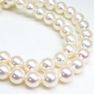 美品!!テリ抜群!!大珠!!＊アコヤ本真珠ネックレス＊j 41.3g 41.5cm 8.0~8.5mm珠 あこや パール pearl necklace jewelry silver CG8/CG8