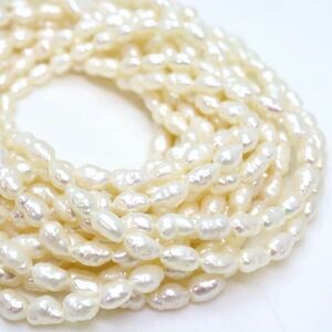 ＊本真珠5連ロングネックレス＊j 約62.2g 約61.5cm パール pearl necklace jewelry silver CE0/DA0