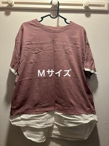 フェイクレイヤード Tシャツ 半袖 トップス M