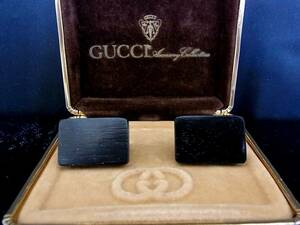 *N5343*# прекрасный товар # Gucci [GUCCI] [ серебряный * черный ]# запонки!