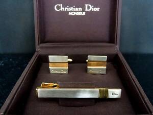 *N5187*# хорошая вещь #[Dior] Dior [ серебряный * Gold ]# запонки & галстук пинцет!