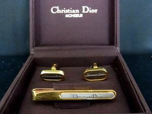 ◎№5196◎■良品■【Dior】ディオール【シルバー・ゴールド】■カフス＆ネクタイピン セット♪