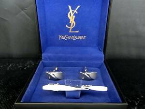 ◎№5568◎■良品■【YSL】サンローラン【シルバー】■カフス＆ネクタイピン セット♪