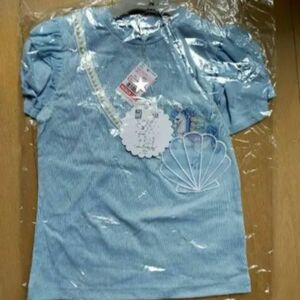 130サイズ★しまむら エコネコ 春夏 Tシャツ ブルー 水色