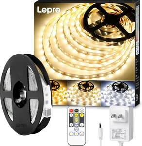 Lepro テープライト led 5m 12V 電球色・昼白色・昼光色 明るさ調整 間接照明 リモコン付き 調光調色 イルミネーシ