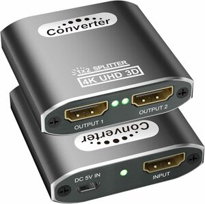 HDMI 分配器 1入力2出力 2画面 同時出力 HDMIスプリッター 4K/1080P/3D視覚効果 二股