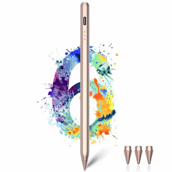 互換 iPad ペンシル スタイラスペン タッチペン ペンシル 磁気吸着 ローズゴールド