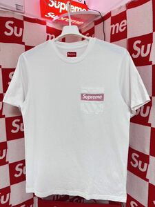 ☆名作☆超激レア☆Supreme Mesh Stripe Pocket Tee WHITE シュプリーム box logo メッシュ ストライプ ポケット　ボックスロゴ 