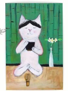 茶道ネコ　レトロ　ねこ　アートポスター　リビング　玄関　トイレ　子ども部屋　キッチン　寝室　ディスプレイ　プレゼント　猫好き