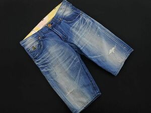 EDWIN エドウィン BLUE TRIP ダメージ加工 ハーフ デニムパンツ size32/青 ■◆ ☆ efa3 メンズ