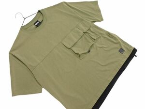 JACK WOLFSKIN ジャックウルフスキン ポケット Tシャツ sizeXL/カーキ ■◆ ☆ efa3 メンズ