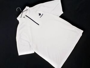 ネコポスOK le coq sportif ルコックスポルティフ ハーフジップ シャツ カットソー size2L/白 ■◆ ☆ efa4 メンズ