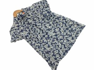  cat pohs OK SunaUna SunaUna chiffon floral print blouse shirt size38/ navy blue #* * efa4 lady's 