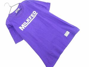 ネコポスOK MILKFED ミルクフェド ロゴ プリント Tシャツ sizeOne/紫 ■◆ ☆ efa5 レディース