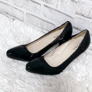 【美品】PRADA プラダ　パンプス　ブラック　38　ヒール6.5cm