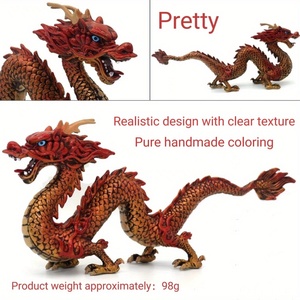 龍 レッド ドラゴン 赤 ミニチュア 樹脂製 22cm 中国古代神話 屋外 フィギュア 置物 モンスター 樹脂像 こわい 化け物 空想の生物 t890