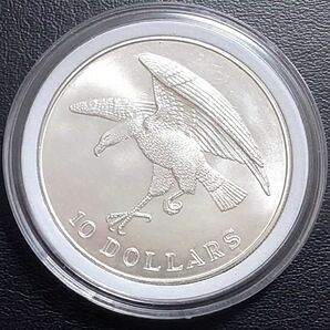 1974年 シンガポール銀貨 10ドル ウミワシ記念銀貨 直径40.6mm大型