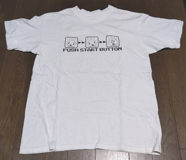 Tシャツ - PUSH START BUTTON (M/ホワイト) / 古着, 白, Lv99.com, 米光一成, Anvil, ファミコン, TVゲーム, テレビゲーム, レトロゲーム